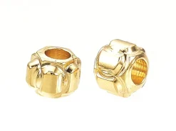 10 perles lanternes intercalaires - doré à l'or fin 18k - 3 x 2,5 mm
