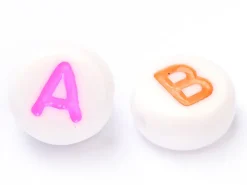 200 perles lettres alphabet rondes multicolores