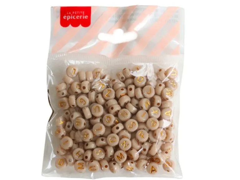 200 perles lettres dorées – Avoine