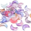 20 perles lunes en verre - Couleurs variées - 16 x 11 mm