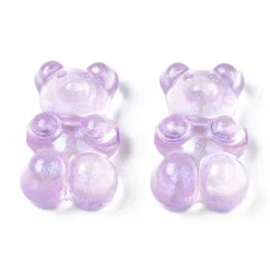 20 perles nounours/ourson acryliques - couleurs variées - 18 x 12 mm