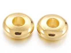 20 perles rondelles arrondies en laiton doré - 5 mm