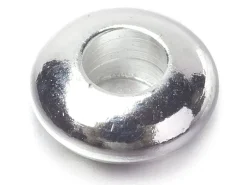 20 perles rondelles arrondies en laiton argenté - 5 mm