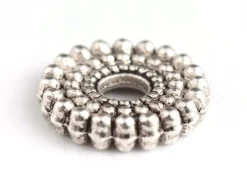 20 perles rondelles ethniques argentées - intercalaires heishi - argent foncé 9 mm