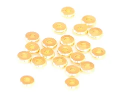 20 perles rondelles heishi arrondies en laiton doré - 6x2 mm
