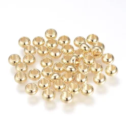 10 perles rondelles intercalaires - doré à l'or fin 18k - 5 x 3 mm