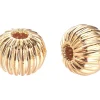 10 perles rondelles ondulées - doré à l'or fin 18k - 4 x 3 mm