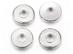 20 perles rondelles plates arrondies en acier innoxydable - argenté 6x1 mm