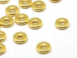 20 perles rondelles plates en laiton doré 6x1 mm