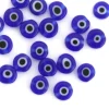 20 perles rondes en verre - œil porte bonheur - bleu roi - 6 mm