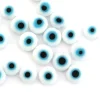 20 perles rondes en verre - œil porte bonheur - blanc - 6 mm