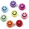 20 perles sourire en acrylique opaque - Multicolore