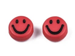20 perles sourire en acrylique opaque - Multicolore