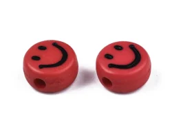 20 perles sourire en acrylique opaque - Multicolore