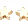 10 perles étoiles - doré à l'or fin 18k - 8 x 8 x 3 mm