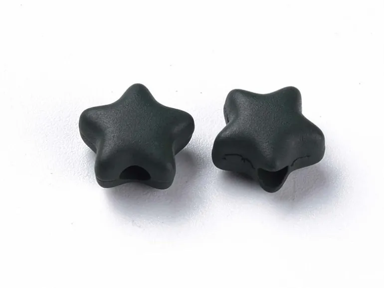 20 perles étoiles acryliques - Couleurs mattes - 9 mm