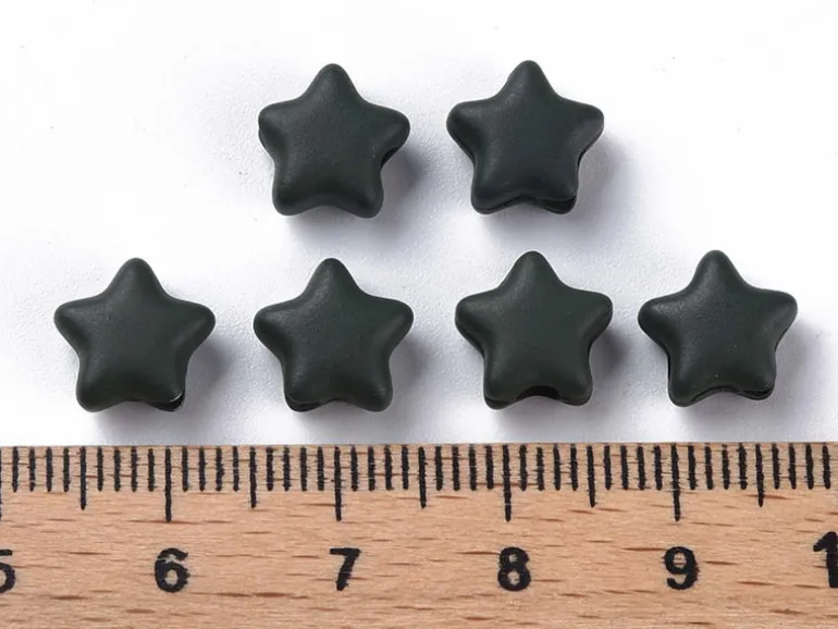 20 perles étoiles acryliques - Couleurs mattes - 9 mm
