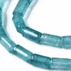 20 perles tube/colonne en aigue-marine avec coloration - 6 x 3 mm