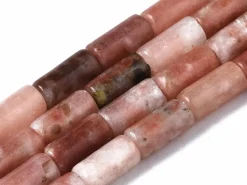 20 perles tube/colonne en jaspe - 6 x 3 mm