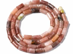 20 perles tube/colonne en jaspe - 6 x 3 mm