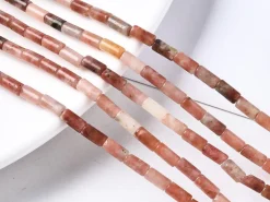 20 perles tube/colonne en jaspe - 6 x 3 mm