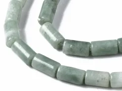 20 perles tube/colonne en pierre naturelle vert d'eau - 6 x 3 mm