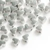 50 petites perles en plastique - cœurs argentés