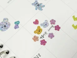 3 planches de nounours vintage holographiques