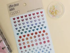 3 planches de stickers - formes holographiques 2