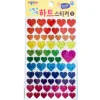 4 planches de stickers - cœurs ronds holographiques arc-en-ciel