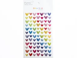 4 planches de stickers - cœurs fins holographiques
