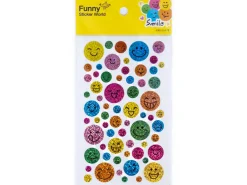 4 planches de stickers sourire holographiques