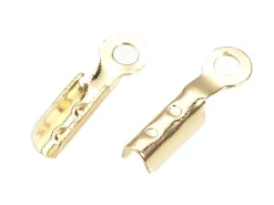 20 serre fil / embouts pour cordon - doré à l'or fin 18k - 7,5 x 2 x 1,5 mm
