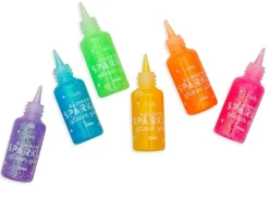 6 stylos colle à paillettes - rainbow sparkle