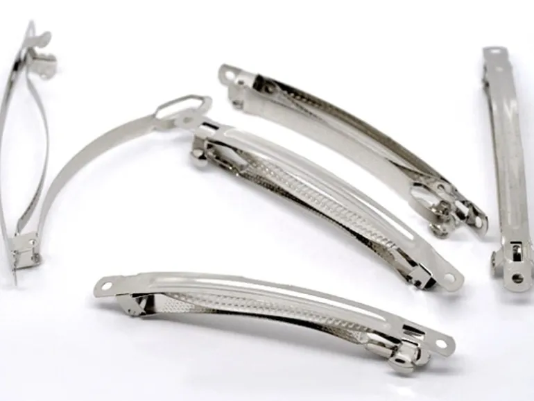 1 support barrette argenté 10 cm