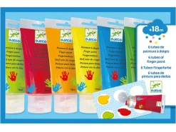6 tubes de peinture à doigts pour enfants