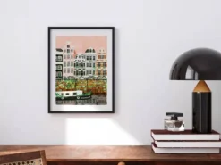 Affiche aquarelle - Amsterdam - 18 x 24 cm -ATWS