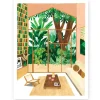 Affiche aquarelle - intérieur d'une maison - 29,7 x 39,7 cm - ATWS