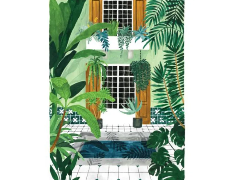 Affiche aquarelle - Riad - 29,7 x 39,7 cm - ATWS