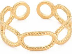 Bague - Effet maillons - Doré à l'or fin 18K