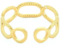 Bague - Effet maillons - Doré à l'or fin 18K
