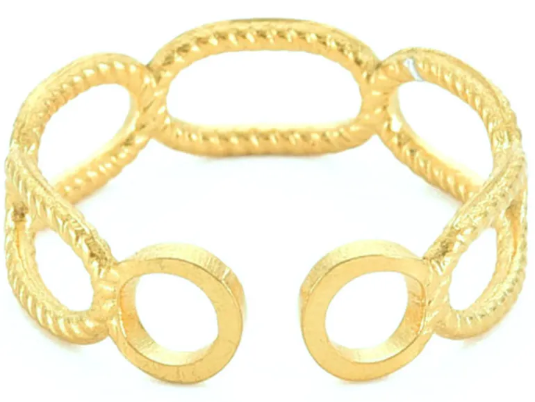 Bague - Effet maillons - Doré à l'or fin 18K