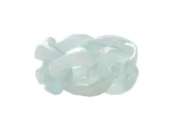 Bague chaîne en acrylique transparente - Turquoise pâle
