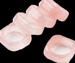 Bague en résine carrée - Rose