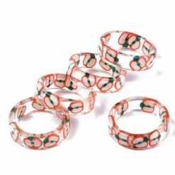 Bague en résine époxy transparente - Pomme