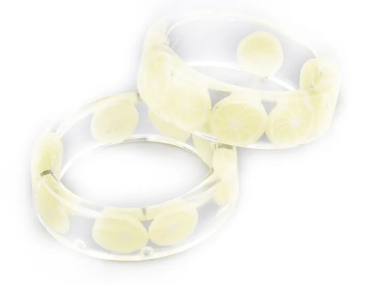 Bague en résine époxy transparente - Citron