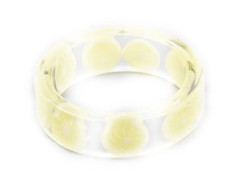 Bague en résine époxy transparente - Citron