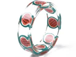 Bague en résine transparente - Fruit aléatoire