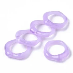 Bague en résine transparente - Lilas