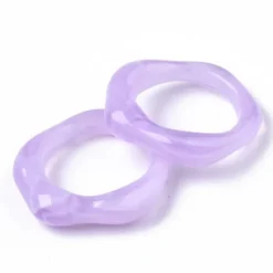 Bague en résine transparente - Lilas